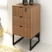 Gaveteiro 3 Gavetas Amendoa/Preto Me4158 - Tecno Mobili