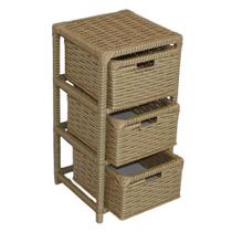 Gaveteiro 3 Gavetas Fibra Sintética 60x30x30cm Vime Organizador e Decoração
