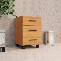 Gaveteiro 3 Gavetas Industrial Freijó/Preto Fosco 100% MDF Gaveteiro 3 Gavetas Industrial Freijó/Preto Fosco 100% MDF