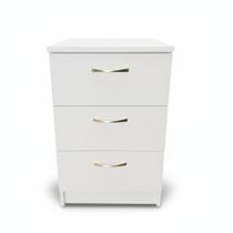 Gaveteiro 3 Gavetas MDF Com 1 Compartimento Secreto, Gaveta Secreta, Branco