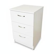 Gaveteiro 3 Gavetas MDF Com 2 Compartimentos Secretos, Gaveta Secreta - Branco