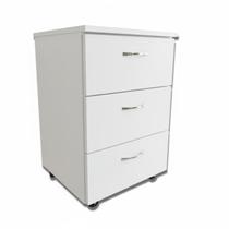 Gaveteiro 3 Gavetas MDF com Compartimento Secreto embaixo do tampo, Armário secreto, Gaveta Secreta - Branco