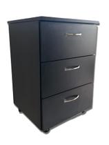 Gaveteiro 3 Gavetas MDF com Compartimento Secreto embaixo do tampo, Armário secreto, Gaveta Secreta - Preto