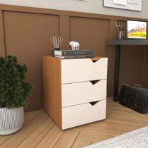 Gaveteiro 3 Gavetas Porto Creme e Freijó Politorno