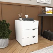 Gaveteiro 3 Gavetas Porto para escritório Branco Politorno