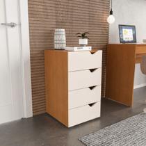 Gaveteiro 4 Gavetas Porto Creme e Freijó Politorno