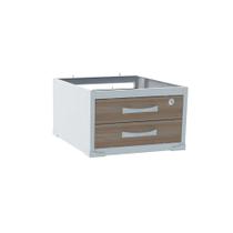 Gaveteiro Aéreo 02 Gavetas Tubolar P25 Pandin Noce Naturale e Branco Gaveteiro Aéreo 02 Gavetas Tubolar P25 Pandin Noce Naturale e Branco