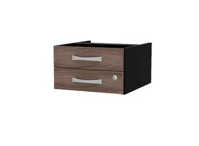 Gaveteiro Aéreo Com 2 Gavetas PE 40 Pandin Walnut e Preto Gaveteiro Aéreo Com 2 Gavetas PE 40 Pandin Walnut e Preto
