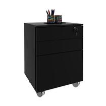 Gaveteiro Arquivo com Chave e Rodízio ME4148 Preto - Tecno