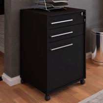 Gaveteiro Arquivo com Rodízios Sacramento 3 Gavetas com Chave Preto - Pnr Móveis Gaveteiro Arquivo com Rodízios Sacramento 3 Gavetas com Chave Preto - Pnr Móveis