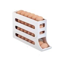 Gaveteiro Bandeja Porta Ovos Dispenser Organizador Deslizante Geladeira 4 Andares Branco