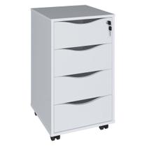 Gaveteiro Bit Para Escritório Com 4 Gavetas Branco