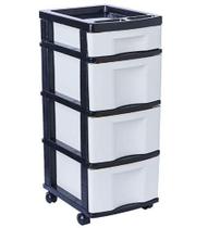 Gaveteiro Branco 4 Gavetas 3 grandes 1 pequena - Agraplast