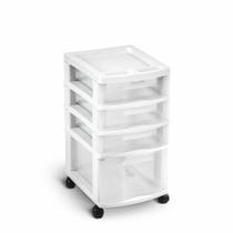 Gaveteiro Branco 4 Gavetas Transparente 4 Agraplast 592 Gaveteiro Branco 4 Gavetas Transparente 4 Agraplast 592