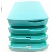 Gaveteiro c/4 gavetas azul turquesa waleu Gaveteiro c/4 gavetas azul turquesa waleu