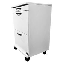 Gaveteiro Carrinho Auxiliar Estoque 72cm 2 Gavetas Branca