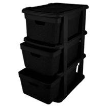 Gaveteiro Chão Juta Preto 3 Gaveteiros Jaguar Gaveteiro Chão Juta Preto 3 Gaveteiros Jaguar