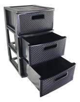 Gaveteiro Chão Organizador Multiuso 3 Gavetas Espaçosas Rattan