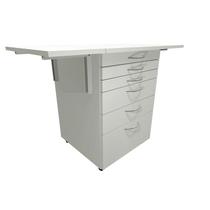 Gaveteiro Clínico Odontológico Com Abas Retráteis 5 Gavetas