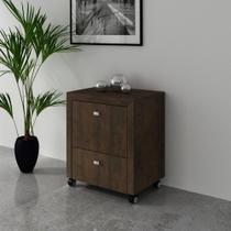 Gaveteiro com 2 Gavetas e Rodízios - Rústico