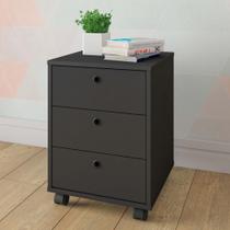 Gaveteiro Com 3 Gavetas e Rodinhas Artany New Cor Preto Gaveteiro Com 3 Gavetas e Rodinhas Artany New Cor Preto