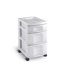Gaveteiro com 3 gavetas e rodinhas branco 595