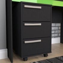 Gaveteiro com 3 Gavetas e Rodízios B26 - Preto