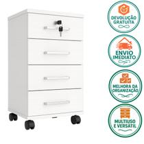 Gaveteiro Com 4 Gavetas Organizador Escritório Com Rodinhas Gaveteiro Com 4 Gavetas Organizador Escritório Com Rodinhas