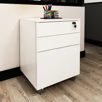 Gaveteiro com Chave 3 Gavetas Charme Espresso Móveis