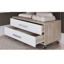 Gaveteiro Com Rodinhas 60cm 2 Gavetas Para Banheiro Quarto Balcão com Rodízios