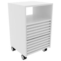 Gaveteiro Com Rodizio E 2 Gavetas Ripado Me4175 Branco Gaveteiro Com Rodizio E 2 Gavetas Ripado Me4175 Branco