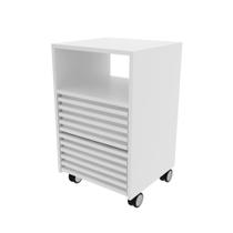 Gaveteiro com Rodízio e 2 Gavetas Ripado ME4175 Branco - Tecno Gaveteiro com Rodízio e 2 Gavetas Ripado ME4175 Branco - Tecno