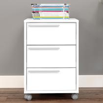 Gaveteiro com Rodízios Maia 3 Gavetas Branco - Politorno Gaveteiro com Rodízios Maia 3 Gavetas Branco - Politorno