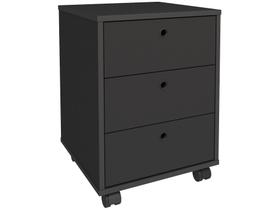 Gaveteiro com Rodízios New 3 Gavetas Preto - Artany