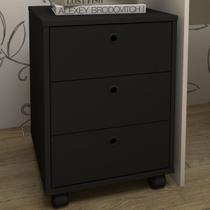 Gaveteiro com Rodízios New 3 Gavetas Preto - Artany Gaveteiro com Rodízios New 3 Gavetas Preto - Artany