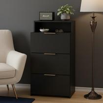 Gaveteiro Compacto 58cm Branco ou Preto Organização com Estilo Gaveteiro Compacto 58cm Branco ou Preto Organização com Estilo