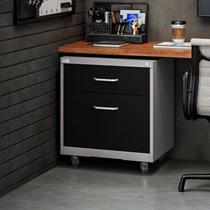 Gaveteiro de Aço 2 Gavetas com Rodízios com Chave