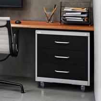 Gaveteiro de Aço 3 Gavetas com Rodízios com Chave