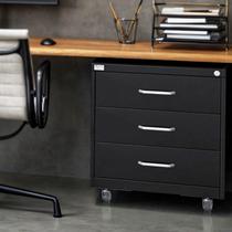 Gaveteiro de Aço 3 Gavetas com Rodízios com Chave