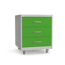 Gaveteiro de Aço 3 Gavetas com Rodízios com Chave Preto para Escritório Verde/Cinza Gaveteiro de Aço 3 Gavetas com Rodízios com Chave Preto para Escritório Verde/Cinza