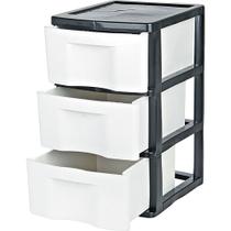 Gaveteiro de Chão 3 Gavetas São Bernardo GV-14 Preto e Branco