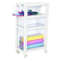 Gaveteiro De Chão Com Rodinha 3 Gavetas Log Ordene