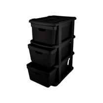 Gaveteiro de Chão Juta 3 Gavetas 15L Preto - Jaguar