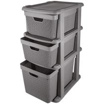 Gaveteiro de Chão Juta 3 Gavetas 22L/15 Cinza 3288