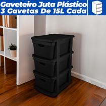 Gaveteiro de Chão Organizador Plástico 3 Gavetas Grandes 15L Multiuso