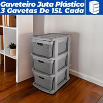 Gaveteiro de Chão Organizador Plástico 3 Gavetas Grandes 15L Multiuso