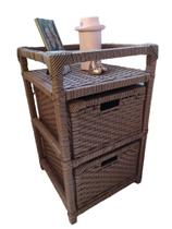 Gaveteiro de fibra sintetica vime mesa de cabeceira 2 gavetas mesinha cabeceira 48 x 30 x 30 cm Gaveteiro de fibra sintetica vime mesa de cabeceira 2 gavetas mesinha cabeceira 48 x 30 x 30 cm