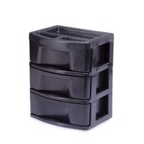 Gaveteiro de mesa com 3 gavetas preto - 885 - Agraplast