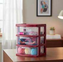 Gaveteiro De Mesa Organizador Colorido 3 Gavetas Transparentes Agraplast Cod.775 Gaveteiro De Mesa Organizador Colorido 3 Gavetas Transparentes Agraplast Cod.775