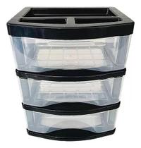 Gaveteiro De Mesa portátil pequeno 3 Gavetas Organizador para Joias e bijuterias - AGRAPLAST